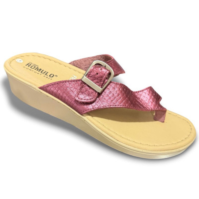 Romulo Sandalia Cuero Rojo Mujer Ref 0832